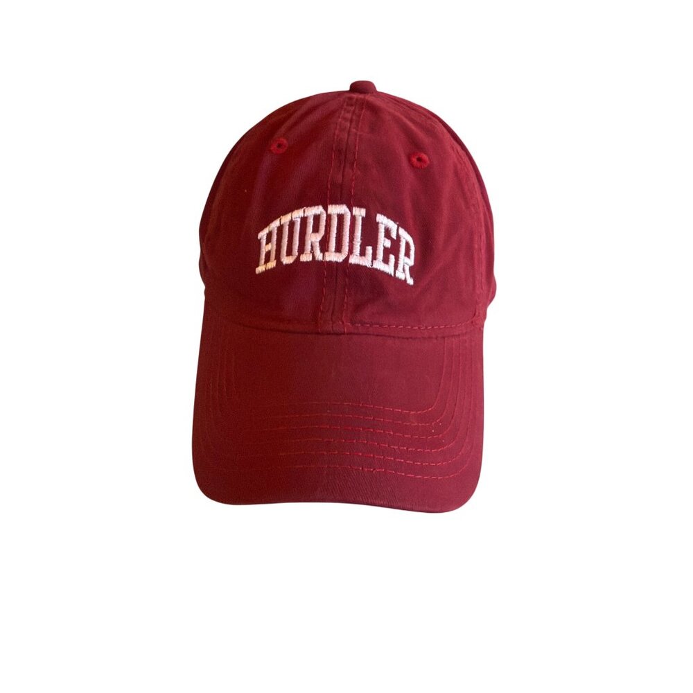 Vintage‎ Red "Hurdler" Embroidered Adjustable Baseball Cap